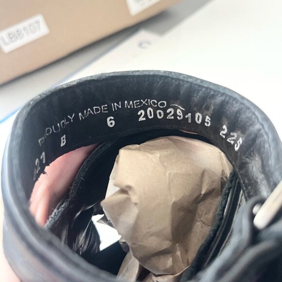 Lane Boots LEXINGTON Womens Black Wedges 6 Western Sandals Cowgirl Wooden Heel - Picture 9 of 11